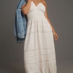 Anthropologie White Lace Maxi Dress